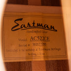 2021 Eastman AC522CE Grand Auditorium Acoustic - Natural