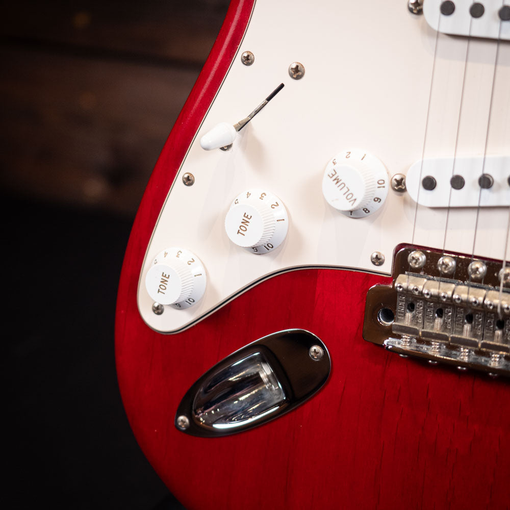 2003 Fender Highway One Stratocaster Left-Handed - Transparent Crimson Red