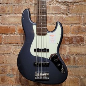 New Fender Jazz Bass V Bass Guitar Charcoal Frost Metallic 